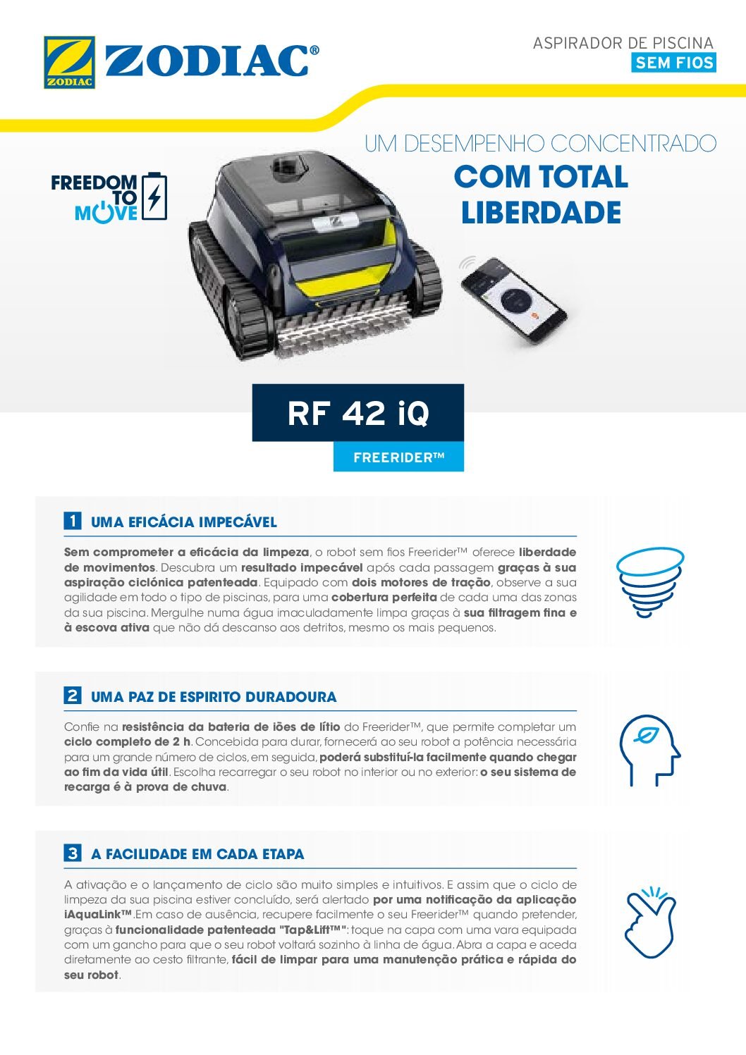 Aspirador de piscina RF 42 iQ Zodiac